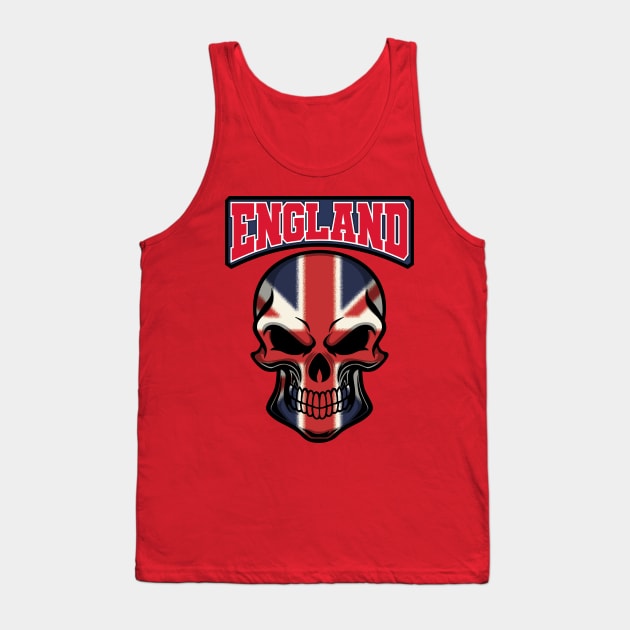 ENGLAND FLAG IN A SKULL EMBLEM Tank Top by VERXION